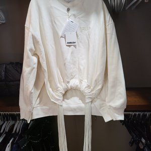 $799 NEW AMBUSH MULTICORD SWEATSHIRT TUNIC DRAWSTRING SMALL